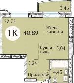 1-ком. квартира, 40 м², ул.Дуси Ковальчук - 2 22007517.jpeg