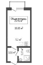 1-ком. квартира, 26 м², ул.Рубежная - 56 22041009.jpeg