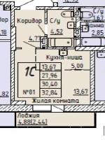 1-ком. квартира, 33 м², ул.Зорге - 229/1 22242033.jpeg