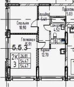 2-ком. квартира, 55 м², ул.Семьи Шамшиных - 93 2-ком. квартира, 55 м², ул.Семьи Шамшиных - 93 22485523.jpeg