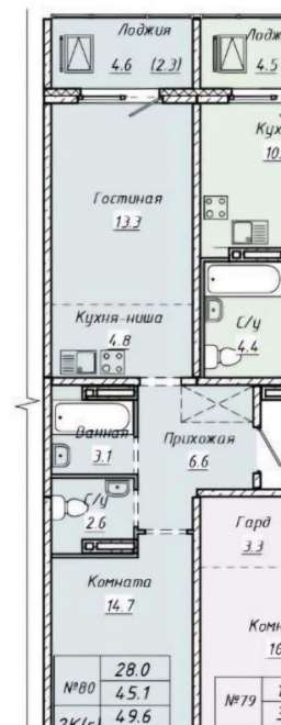 2-ком. квартира, 45 м², ул.Объединения - 28 2-ком. квартира, 45 м², ул.Объединения - 28 22502332.jpeg
