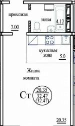 1-ком. квартира, 33 м&sup2;, ул.Высоцкого - 171/9 22524048.jpeg