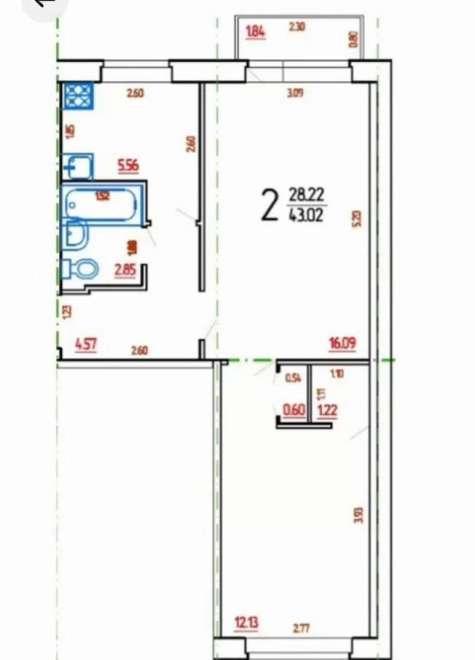 2-ком. квартира, 42 м², ул.Челюскинцев - 38 2-ком. квартира, 42 м², ул.Челюскинцев - 38 22545990.jpeg