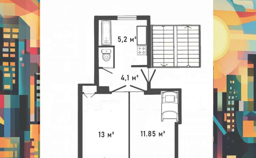 2-ком. квартира, 34 м², ул.Республиканская - 9 2-ком. квартира, 34 м², ул.Республиканская - 9 22563521.jpeg
