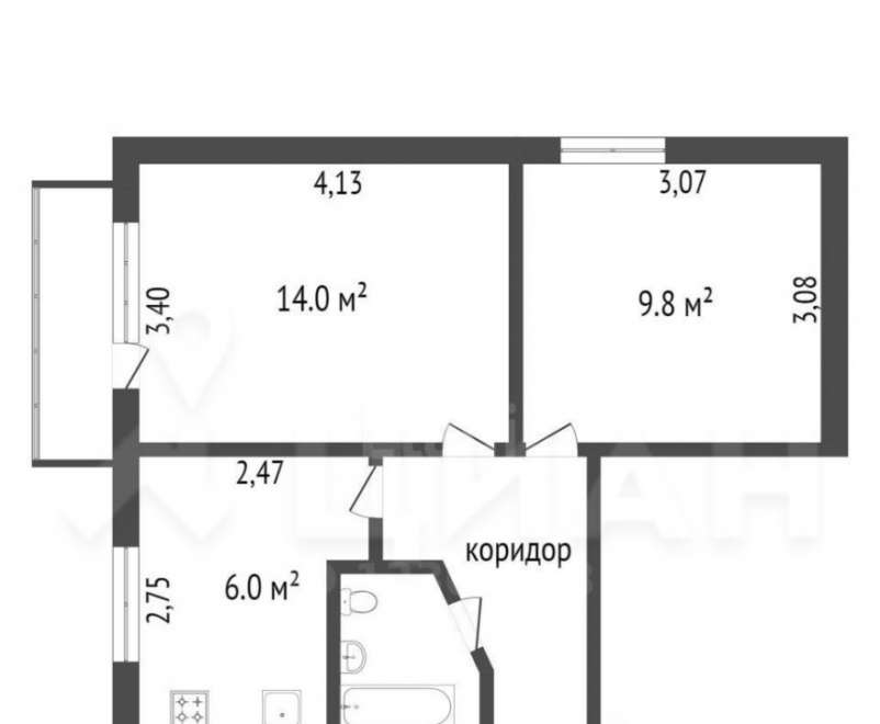 2-ком. квартира, 36 м², ул.Первомайская - 116 2-ком. квартира, 36 м², ул.Первомайская - 116 22569382.jpeg