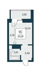 1-ком. квартира, 26 м², ул.Ипподромская - 12 1-ком. квартира, 26 м², ул.Ипподромская - 12 22597954.jpeg
