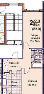 2-ком. квартира, 67 м&sup2;, ул.Ясный Берег - 6 22579497.jpeg