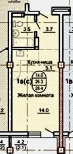 1-ком. квартира, 26 м&sup2;, ул.Петухова - 16/4 22588663.jpeg