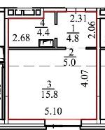 1-ком. квартира, 30 м&sup2;, пос. Каинская Заимка, ул.Серебряное Озеро - 13 22598958.jpeg