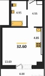1-ком. квартира, 32 м², ул.Зорге - 229/3 1-ком. квартира, 32 м², ул.Зорге - 229/3 22600450.jpeg